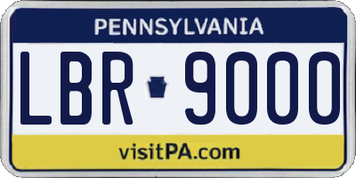 PA license plate LBR9000