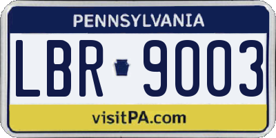 PA license plate LBR9003