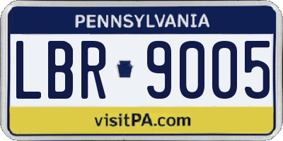 PA license plate LBR9005