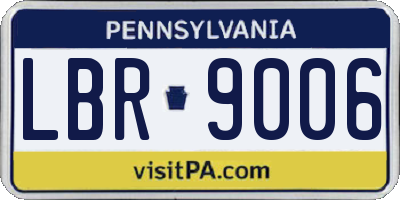 PA license plate LBR9006