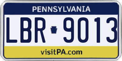 PA license plate LBR9013