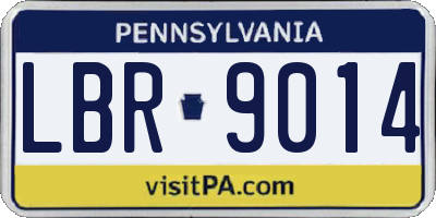 PA license plate LBR9014