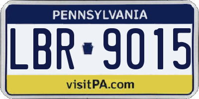 PA license plate LBR9015