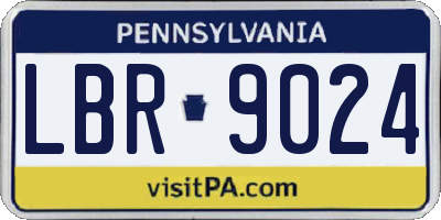 PA license plate LBR9024