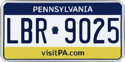PA license plate LBR9025
