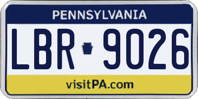 PA license plate LBR9026