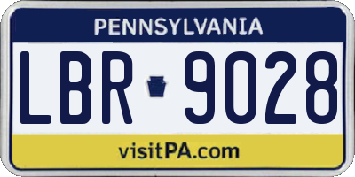 PA license plate LBR9028