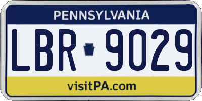 PA license plate LBR9029