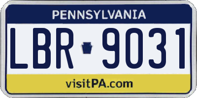 PA license plate LBR9031