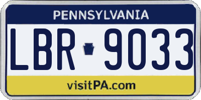 PA license plate LBR9033