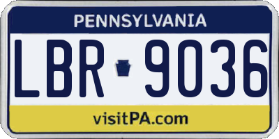 PA license plate LBR9036