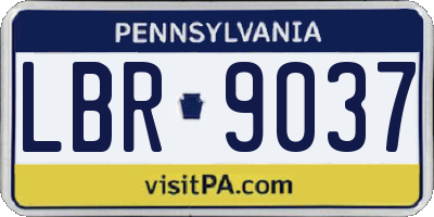 PA license plate LBR9037