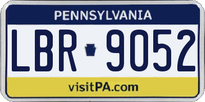 PA license plate LBR9052