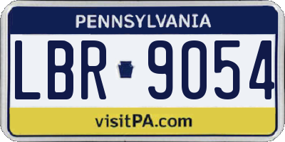 PA license plate LBR9054