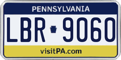 PA license plate LBR9060