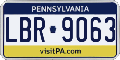 PA license plate LBR9063