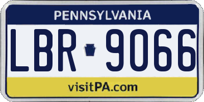 PA license plate LBR9066