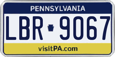 PA license plate LBR9067
