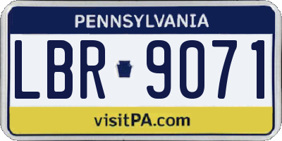 PA license plate LBR9071
