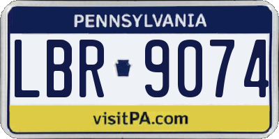 PA license plate LBR9074
