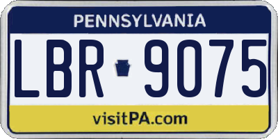 PA license plate LBR9075