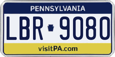PA license plate LBR9080