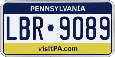 PA license plate LBR9089