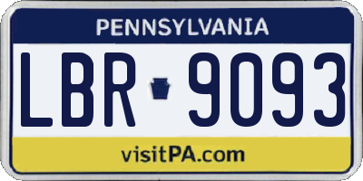 PA license plate LBR9093