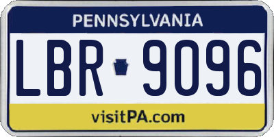 PA license plate LBR9096