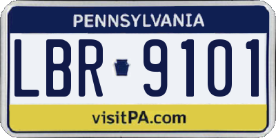 PA license plate LBR9101