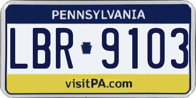 PA license plate LBR9103
