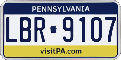 PA license plate LBR9107