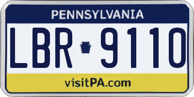 PA license plate LBR9110