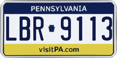 PA license plate LBR9113
