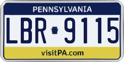 PA license plate LBR9115