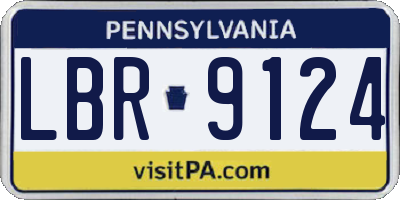 PA license plate LBR9124