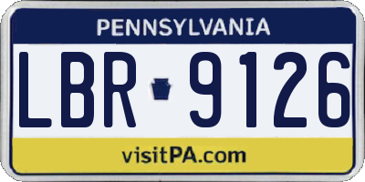 PA license plate LBR9126