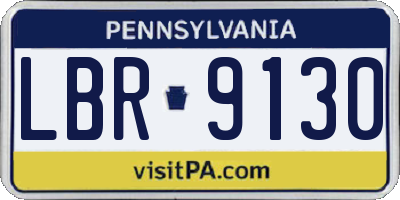 PA license plate LBR9130