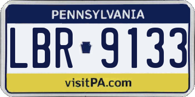 PA license plate LBR9133