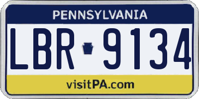 PA license plate LBR9134