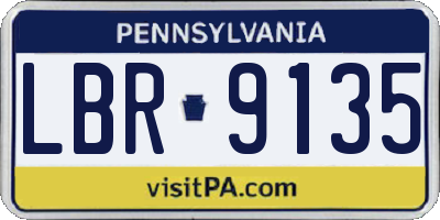 PA license plate LBR9135