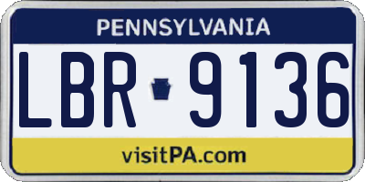 PA license plate LBR9136