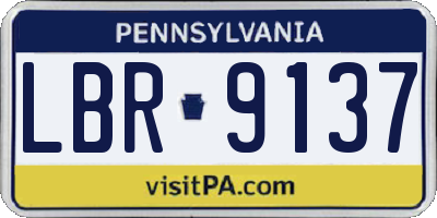 PA license plate LBR9137