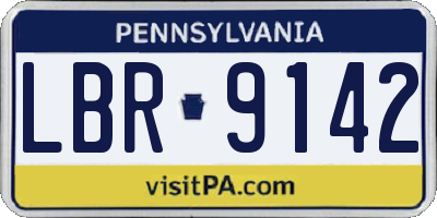 PA license plate LBR9142