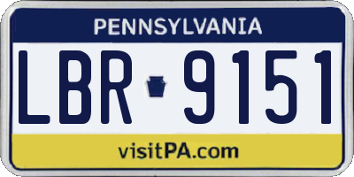 PA license plate LBR9151