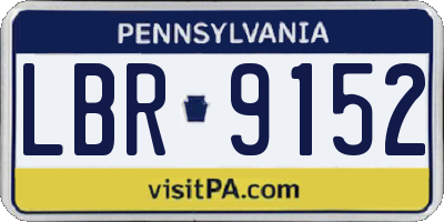PA license plate LBR9152