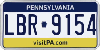 PA license plate LBR9154