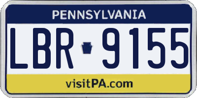 PA license plate LBR9155