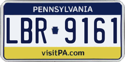 PA license plate LBR9161
