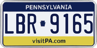 PA license plate LBR9165